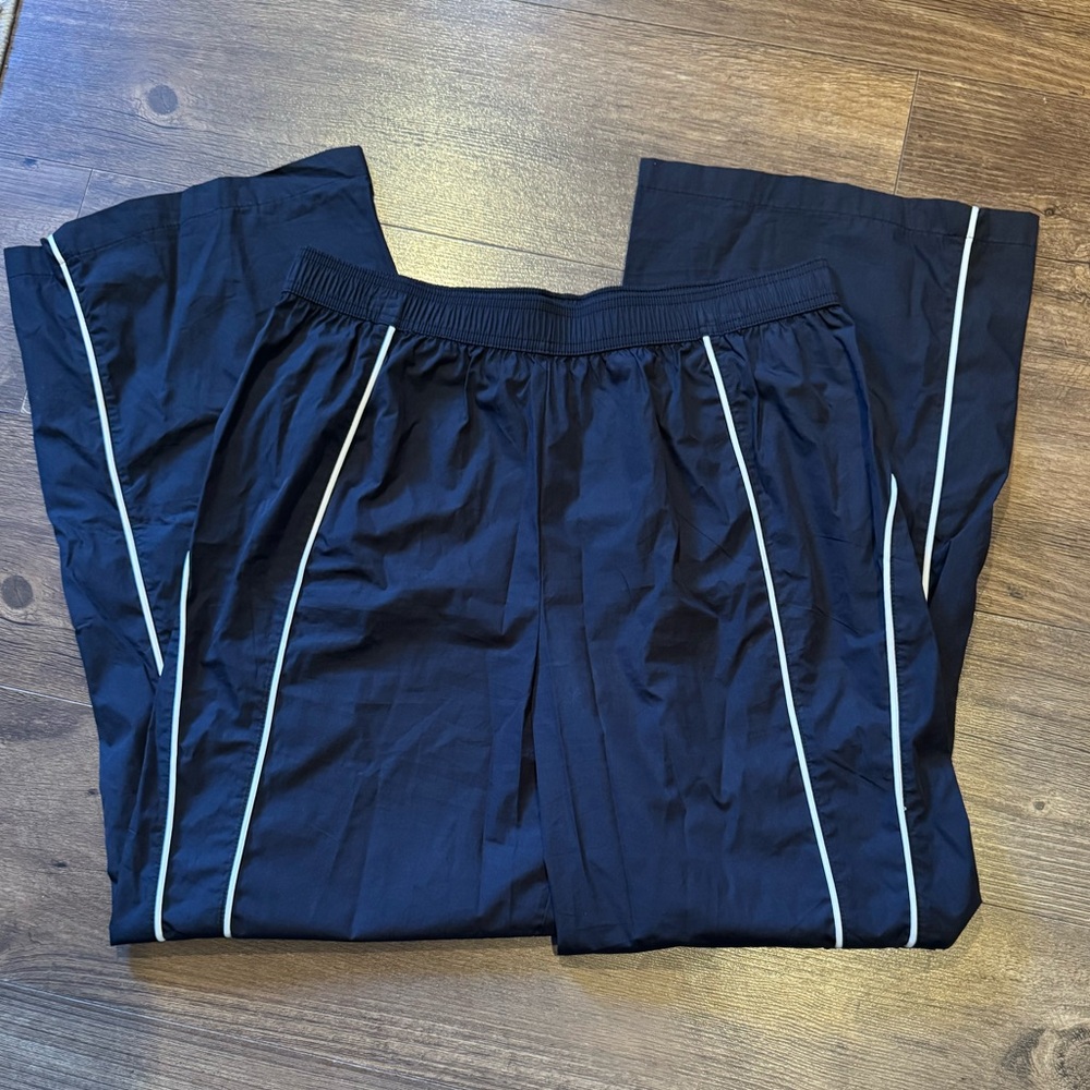 Black Track Pants with White Stripes